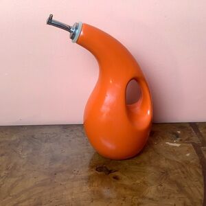 Rachael Ray Cucina  Orange Glaze Olive Oil Jar Bottle Cruet 3 Cup (24Oz)